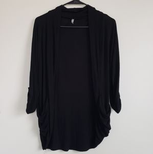 🎟Black 3/4 Button Up Sleeve Cardigan